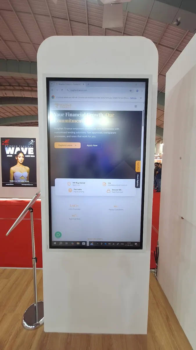 Self-registration kiosk at an expo